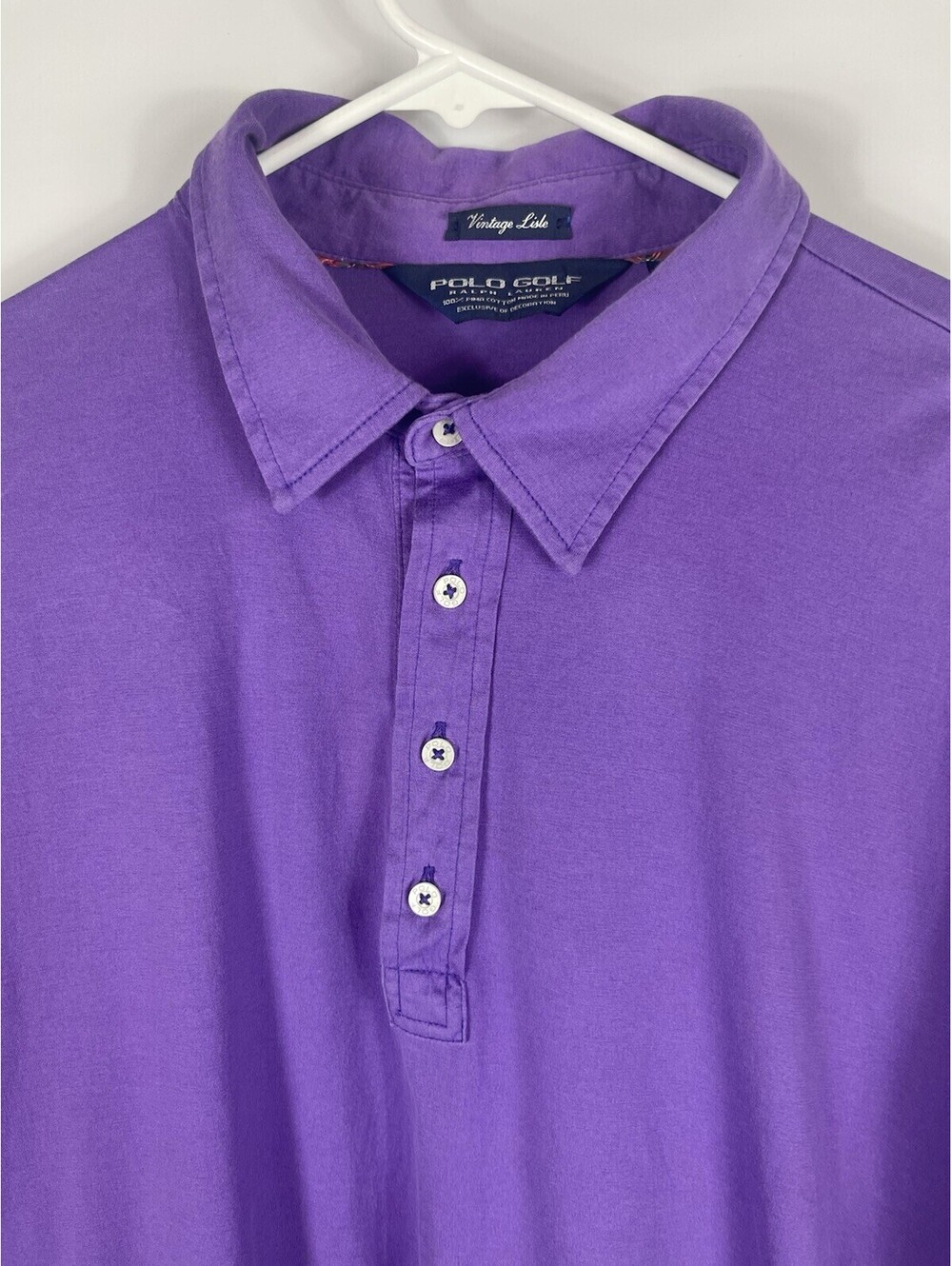 Polo Golf Ralph Lauren Shirt Mens XL Purple Vintage Lisle Cotton Polo